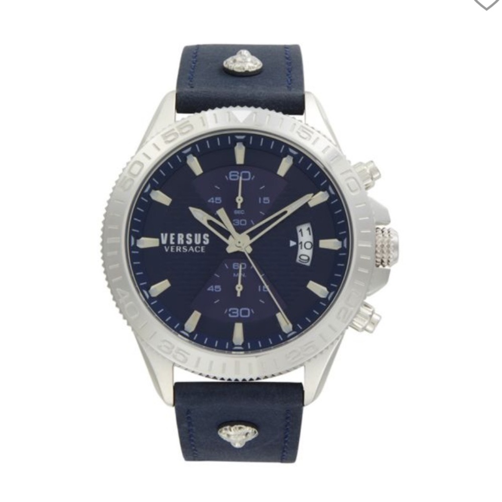VERSUS VERSACE
46MM Stainless Steel & Leather Strap Watch 🔥Read Descrption🔥